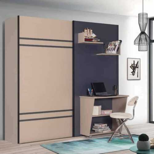 Lit escamotable luxul | Lit escamotable combine 3 en 1 avec penderie et bureau ensemble 2