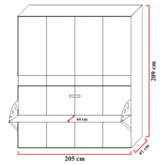 Lit escamotable luxul | Lit escamotable horizontal optimal 1 place avec armoire sur meuble dimensions