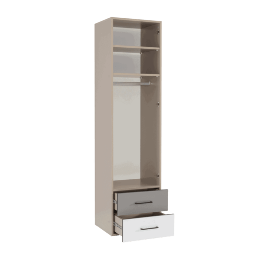 Lit escamotable luxul | armoire colonne verticale avec tiroirs ouvert