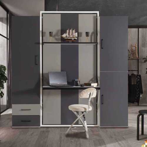 Lit escamotable luxul | armoire lit escamotable vertical 1 place vue enface