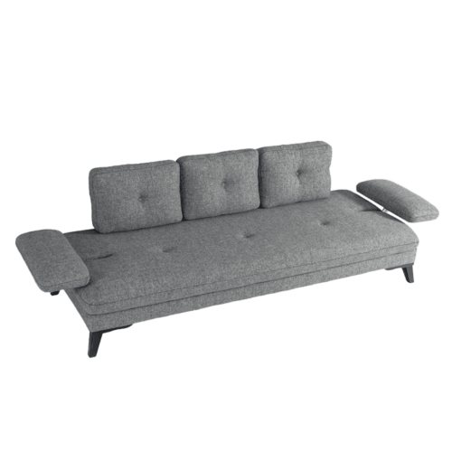 Lit escamotable luxul | canape scandinave 3 places gris ouvert